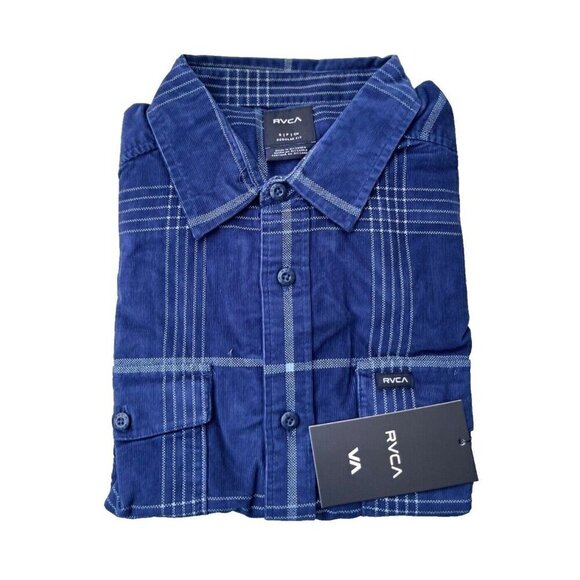 RVCA Blues Walk Corduroy Regular fit Long Sleeve Shirt Button Front Mens Size S - Picture 14 of 15